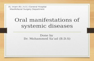 Oral manifestations of systemic diseases