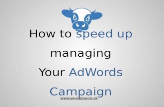 How to speed up managaing your AdWrods campaign?