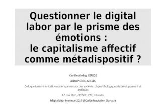 Questionner le digital labor au prisme des émotions : le capitalisme affectif comme métadispositif ?
