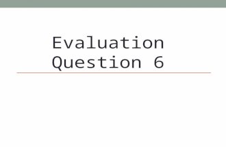 Evaluation question 6