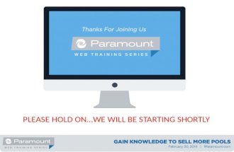 Paramount Web Training Series: Gain Knowledge To Sell More Pools
