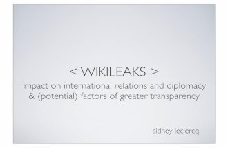 Wikileaks: impact on international relations and diplomacy
