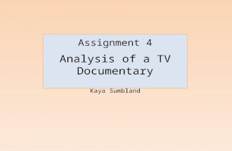 Assignement 4   analysis of tv documentaries