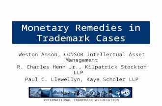 Monetary Remedies in Trademark Cases