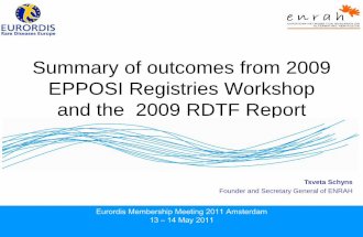 Workshop 3 - "Outcome of the RD Task Force and EPPOSI Workshop"