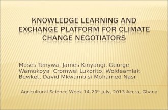 Knowledge learning and exchange platform for climate change negotiators