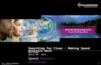 Real world sourcing - Making Spend Analysis Work