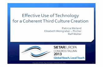 SIETAR Europe: Effective Use of Technology for a Coherent Third Culture Creation (Patricia Weiland, Elisabeth Weingraber–Pircher, Ralf Wolter)