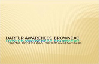 Darfur Awareness Brownbag