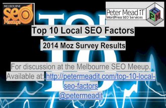 Top 10 local seo factors 2014 moz results