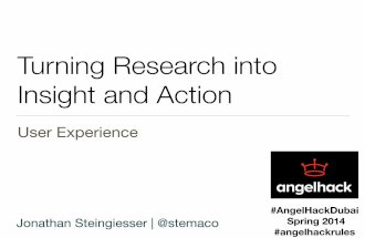 Introduction to UX and Turning Research into Insight and Action - Angelhack Dubai - May 2014 - Jonathan Steingiesser