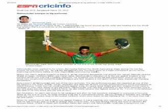 Mahmudullah emerges as big performer   cricket   espn cricinfo