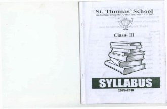 Syllabus III St. Thomas