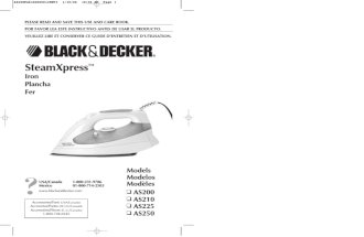 Black & Decker AS200 Iron User Manual