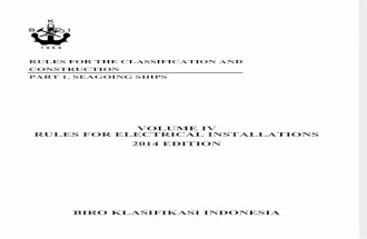 ( Vol IV ),2014 Rules for Electrical Installations ,2014