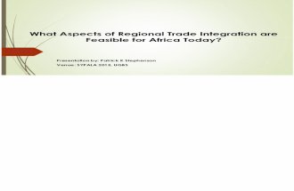 Feasible Aspects of Regional Integration for Africa SYPALA 2015