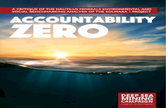 Accountability ZERO: A Critique of Nautilus Minerals Environmental and Social Benchmarking Analysis of the Solwara 1 Project