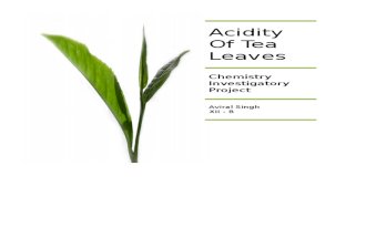 Acidity of Tea Leaves