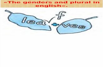 Topic 12 the Genders and Plural in English.
