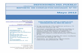 Reporte M. de Conflictos Sociales N 99 May 2012 DEFENSORIA DEL PUEBLO