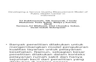 Developing a Service Quality Measurement Model of Public Health Center in Indonesia