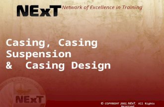 Casing, Casing Suspension &  Casing Design
