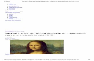 MISTERUL Mona Lisei, Des...Leonardo Da Vinci- FOTO