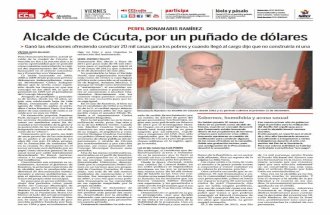 Alcalde de Cúcuta, por un puñado de dólares