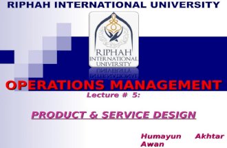 Lecture 5 - Product & Service Design