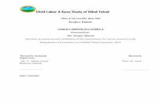 Waqas Mirwani Research Paper on Child Labor in Uthal Tehsil