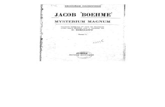 Boehme Jacob-Mysterium Magnum