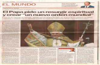 Papa pide Nuevo Orden Mundial