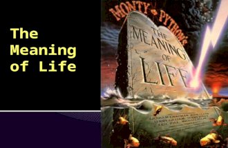 Many of the topics we have discussed relate somehow to the meaning of life: Is life meaningful if we live in a simulated world (e.g. the Matrix)? Is the.
