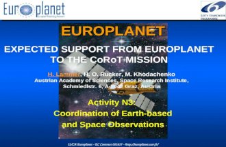 I3/CA Europlanet - EC Contract 001637 -  EUROPLANET Activity N3: Coordination of Earth-based and Space Observations EXPECTED.