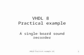 VHDL8 Practical example v5c1 VHDL 8 Practical example A single board sound recorder.
