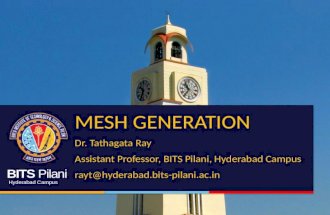 BITS Pilani Hyderabad Campus MESH GENERATION Dr. Tathagata Ray Assistant Professor, BITS Pilani, Hyderabad Campus rayt@hyderabad.bits-pilani.ac.in.