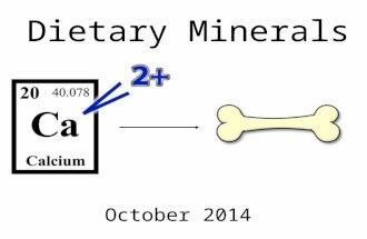 Dietary Minerals October 2014. REMINDER These slides are supplementary notes to help you visualize important parts of the chalkboard lectures. They do.