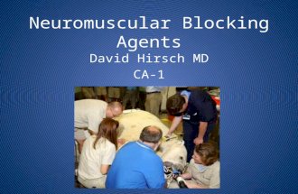 Neuromuscular Blocking Agents David Hirsch MD CA-1.