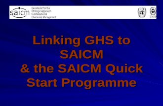 Linking GHS to SAICM & the SAICM Quick Start Programme.