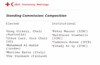 Presentation title at-a-glance info (in slide master) 2015 Statutory Meetings Elected  Greg Vickery, Chair (Australia)  Steve Carr, Vice Chair (US)