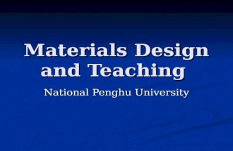 Materials Design and Teaching National Penghu University.