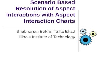 Scenario Based Resolution of Aspect Interactions with Aspect Interaction Charts Shubhanan Bakre, Tzilla Elrad Illinois Institute of Technology.