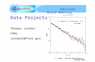T. Jordan, Advisory Board Meeting - November 2002 Advisory Board Meeting T. Jordan, Advisory Board Meeting - November 2002 Data Projects Thomas Jordan.