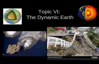 Topic VI: The Dynamic Earth. Earth’s Four Zones: 1. Crust: the outside or surface—made up of mostly igneous rock with a thin shell of sedimentary rock.