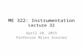 ME 322: Instrumentation Lecture 32 April 10, 2015 Professor Miles Greiner.