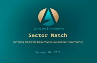 Sector Watch Current & Emerging Opportunities In Relative Performance January 16, 2015.
