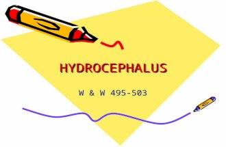 HYDROCEPHALUSHYDROCEPHALUS W & W 495-503. Hydrocephalus A syndrome, or sign, resulting from disturbances in the dynamics of cerebrospinal fluid (CSF),