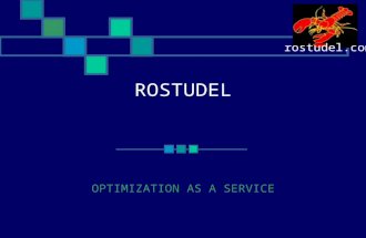 ROSTUDEL OPTIMIZATION AS A SERVICE rostudel.com. OAAS (Optimization As A Service) OR : Theory + code (libraries+modelers) Architecture Consulting R&D.
