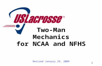 1 Revised January 29, 2009 Two-Man Mechanics for NCAA and NFHS.