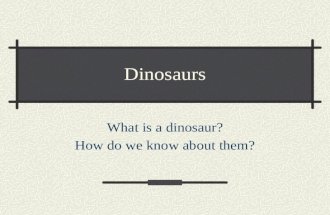 Dinosaurs What is a dinosaur? How do we know about them?